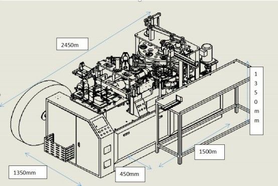Máquina totalmente automática para fazer tigelas de salada de papel em Dubai com 380V/220V de tensão e 65-70pcs/min Capacidade