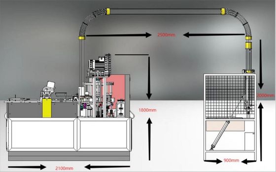 Potente máquina de fazer xícaras de café de papel descartável de 4 kW totalmente automática 70-90pcs/min Fornecimento de energia 380V 50Hz