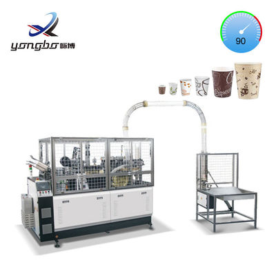 Máquina de fabricação de copos de papel de uma só vez com molde totalmente automático substituivel 380V 50Hz Voltagem e papel revestido de PE único / duplo