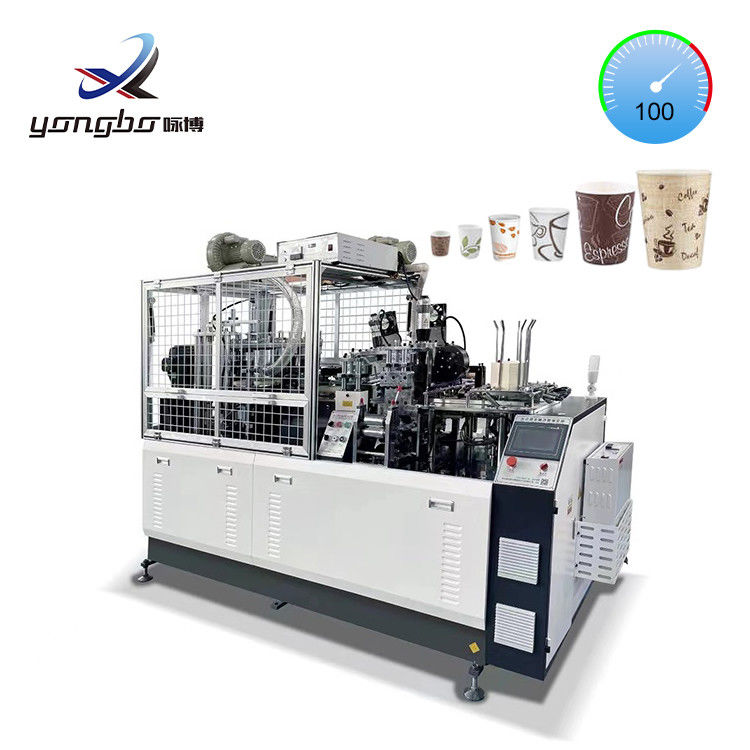 90-100pcs/Min Máquina de Formar Copas de Papel Completa Yongbo Máquina de Fabricação de Copas de Café e Chá descartáveis com Barras de Copo de cobre
