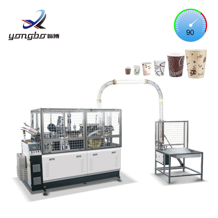 Máquina de fabricação de copos de papel de uma só vez com molde totalmente automático substituivel 380V 50Hz Voltagem e papel revestido de PE único / duplo